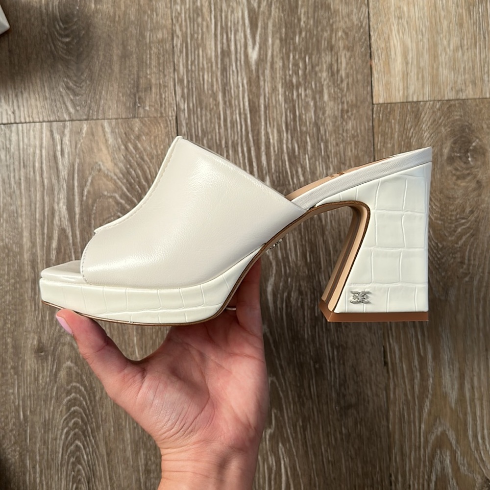 Sam Edelman Wilton White Leather heel size 7 - Picture 4 of 5